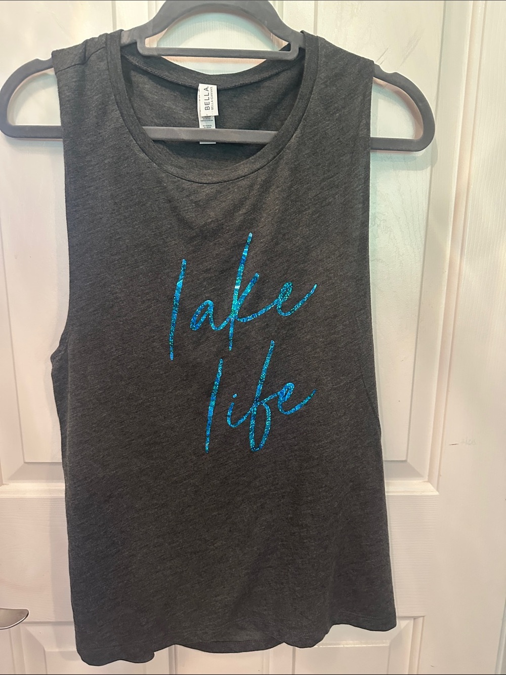 Bella Canvas Dark Gray Lake Life tank top Large